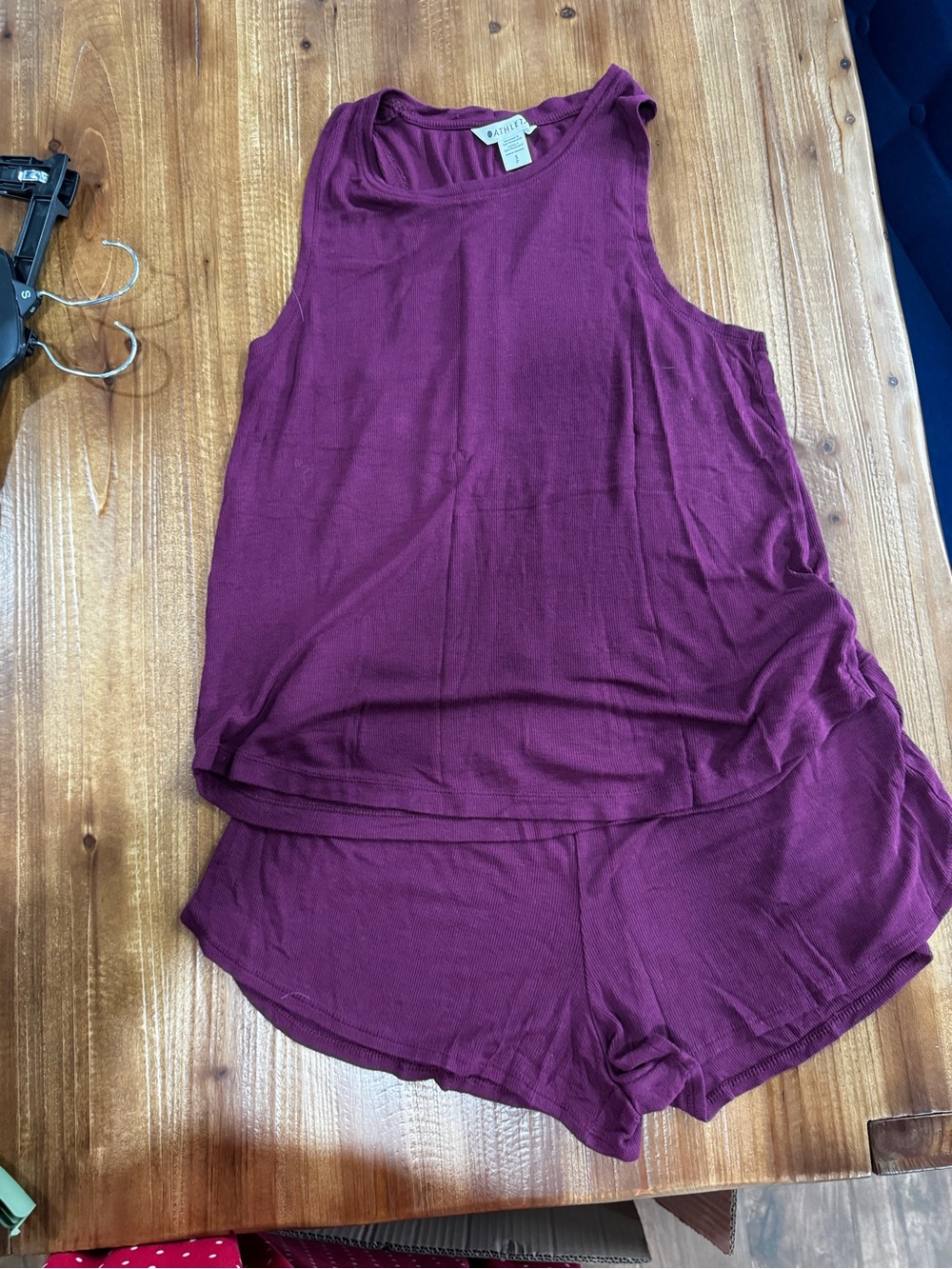 Athleta Plum Sleeveless Pajama Tank & Short Set
